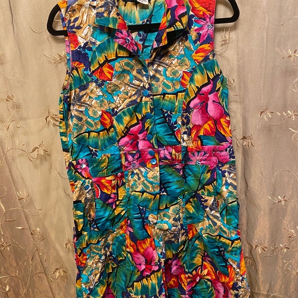 S small vintage floral 100% cotton romper - Picture 5 of 10